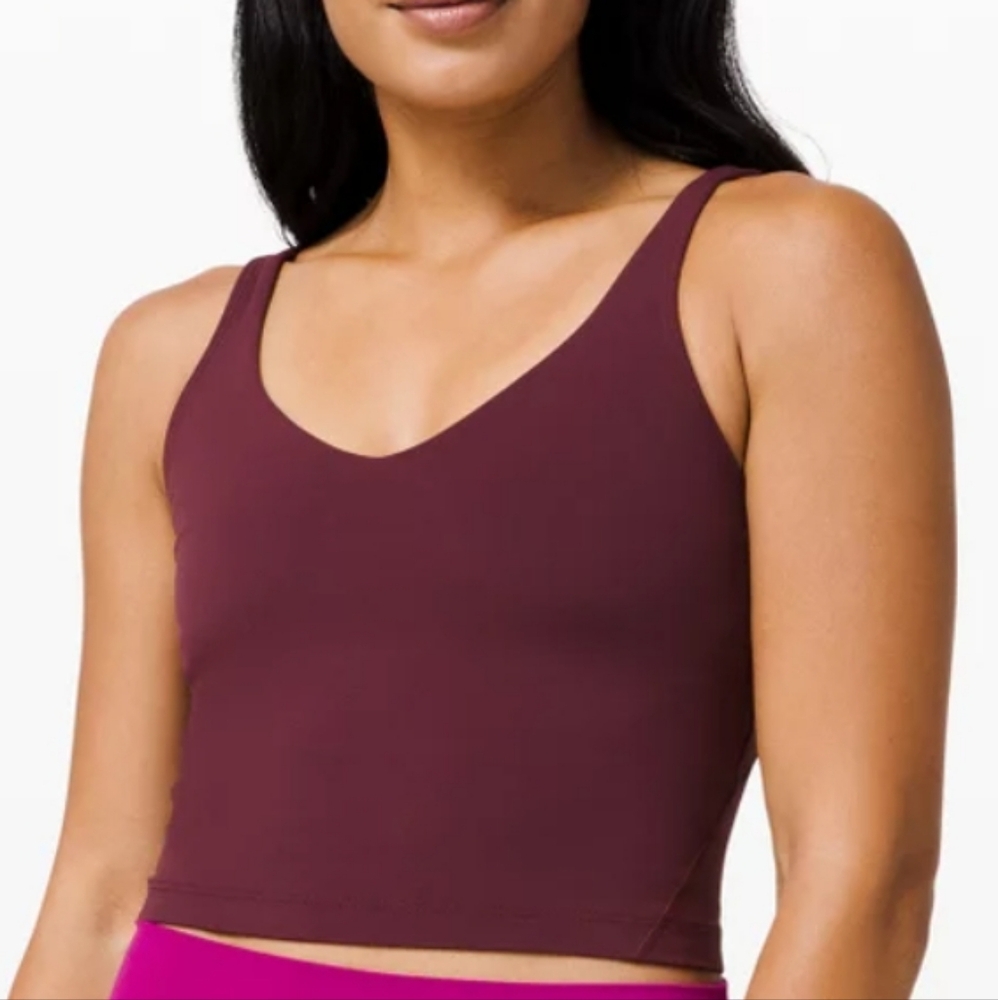 Lululemon 🍋Burgundy Crop Top Sz 14